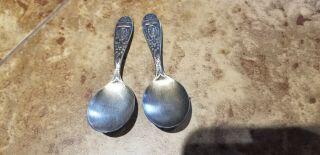 Vintage Silver Plate Baby Spoon Engraved Birth Record Wm.  Rogers 1965 1963