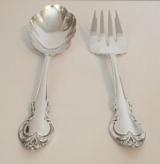 Serving Set Holmes & Edwards I S Deep Silver Silver Plate Spoon And Fork Set