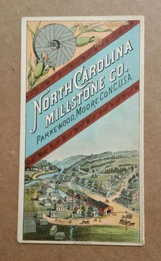 North Carolina Millstone Co.  Parkewood,  N.  C. ,  Trade Card,  1880 