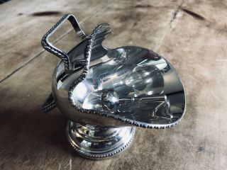 Hand Engraved - Silver Plated Sugar Scuttle Bowl With Spoon