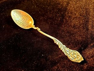 Victorian Sterling Silver Souvenir Spoon Salt Lake City,  Ut Bright Cut Bowl