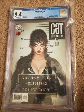 Catwoman 51 Adam Hughes Cover Key Cgc 9.  4 Nm Rare Black Mask Dc 2006 Lost Comic