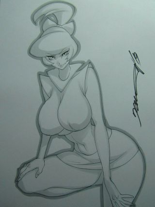 Judy Jetson Girl Sexy Busty Sketch Pinup - Daikon Art