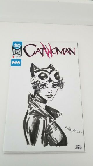 Catwoman Comic Book Sketch Cover Art By Katya Pineda