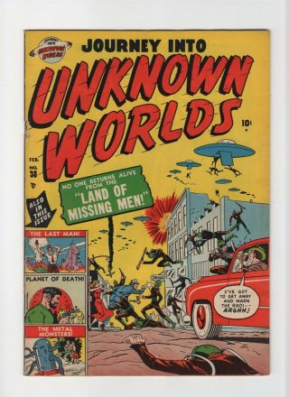 Journey Into Unknown Worlds 38 F/vf 7.  0 Marvel Atlas Canadian Bell