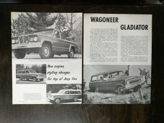 Vintage 1965 Jeep Wagoneer Gladiator - 2 Page Article