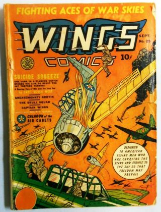 Wings Comics 25,  Cover Detached 1.  5 (1942)