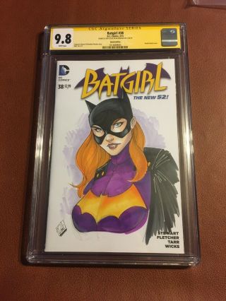 Bargirl 38 Cgc Ss 9.  8 Signed And Sketch Art Of Batgirl By Ryan Kinc