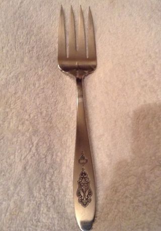 Vintage 1923 Oneida Bird Of Paradise Silver Plate 8 1/4 " Cold Meat Fork