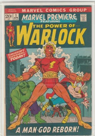 Marvel Premiere 1 (fn,  6.  5) (1972) First Appearance Of Him As Adam Warlock