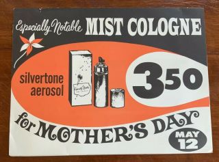 Vintage Advertising Rexall Drug Store Window Poster Old Stock 1960’s