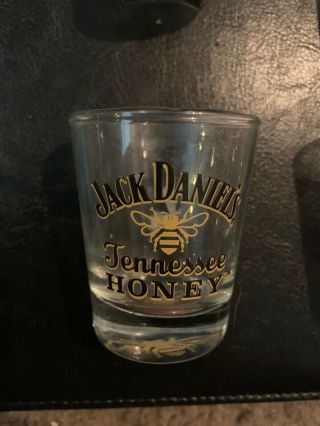 Set of 6 Jack Daniels Tennessee Honey Shot Glass w/Honey Bee On Base 2