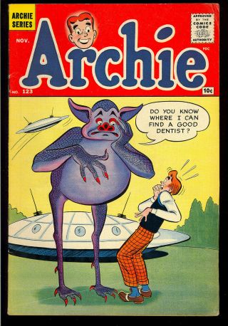 Archie Comics 123 Ufo Alien Cover Silver Age Betty & Veronica 1961 Vg,