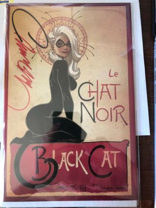 Black Cat 1 ‘d’ Cover Le Chat Noir Signed By J.  Scott Campbell Hot Sdcc 2019