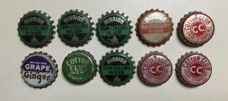 10 Old Cork Backed Soda Pop Bottle Caps Mission Cotton Club
