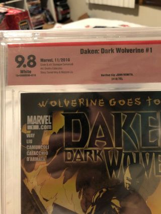 DAKEN DARK WOLVERINE 1 Signed by John Romita Marvel Comics CBCS 9.  8 CGC 2
