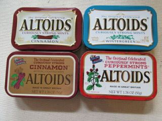 4 Different Altoids Tins Discontinued Collectible Empty No Rust A35g