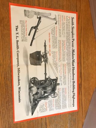 1920 T.  L.  Smith Paver Paving Tractor Machine Advertisement Brochure 3