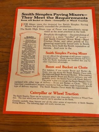 1920 T.  L.  Smith Paver Paving Tractor Machine Advertisement Brochure 4