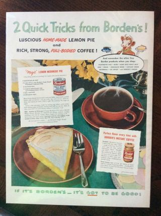 1950 Vintage Color Ad Borden’s Instant Coffee Fantastic