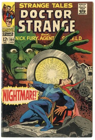 Strange Tales 164 Nm - 9.  2 Ow/white Pages Nick Fury Dr.  Strange Marvel 1968