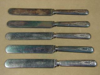 5 - Circa 1911 1847 Rogers Bros.  Old Colony Silver Plate Dinner Knifes