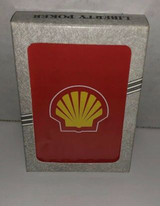 Vintage Shell Gas Playing Cards Liberty Poker Promo Usa Made