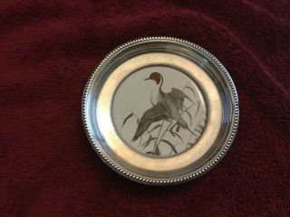Frank M Whiting Sterling Silver Coaster “pintail” 4 1/2”