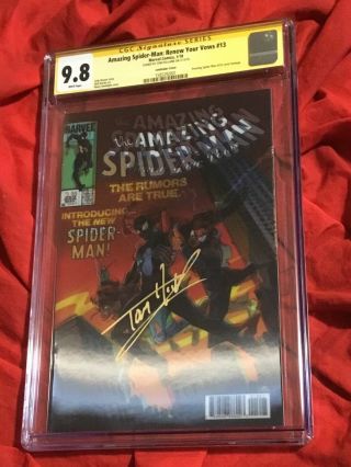 CGC SS 9.  8 SPIDER - MAN RENEW YOUR VOWS 13 AF 15 3D VARIANT SIGNED BY TOM HOLLAND 5