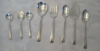Wm Rogers Aa " Garland " (is Spring Charm) 1950 8 Pc Flatware Serving Set -
