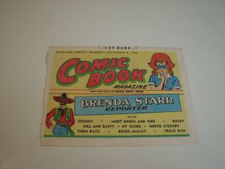 Chicago Tribune Comic Book - Sep 8,  1940 - 1st Year Brenda Starr Reporter