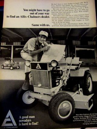 1968 Allis Chalmers B112 Tractor Print Ad 9 X 11 "