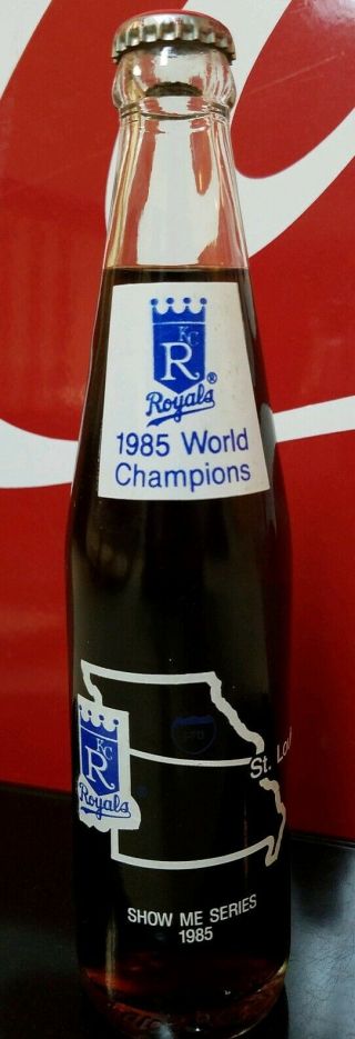 Full Coca - Cola 10 Oz.  Comm.  Bottle - Kansas City Royals - 