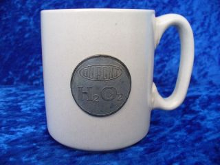 Rare Vintage Pfaltzgraff Dupont H202 Pewter Logo Coffee Mug 10 - 278 Off White