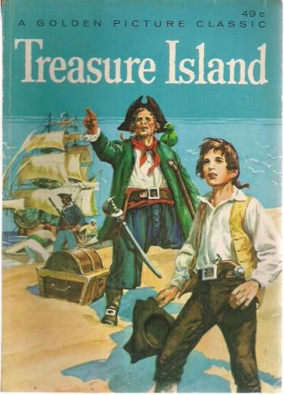 Treasure Island Illustrated In Color (1956) Golden Picture Classic Cl - 1 Sqb Sc