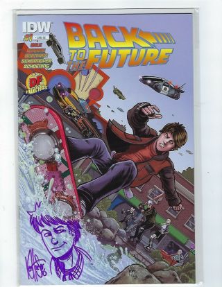 Back To The Future 1 Cover Re Df Idw Nm/mt Signed & Remarked By Ken Haeser