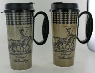 2 2017 Colonial Williamsburg Coca Cola Travel Tumblers Cups By Whirley