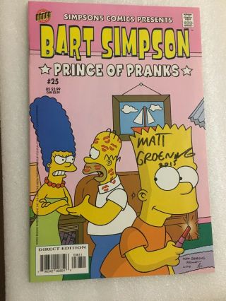 Matt Groening Signed Comic “the Simpson’s” Creator