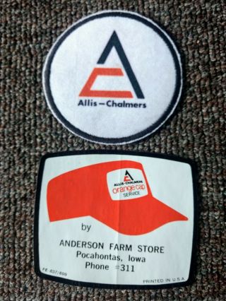 Two Vintage Allis - Chalmers Items.  Patch & Decal.  Iowa