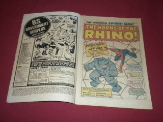 Spider - Man 41 marvel 1966 silver age 4.  5/5.  0 comic 1ST RHINO 2