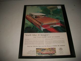 1959 Pontiac Bonneville Vista Print Ad Garage Art Collectible