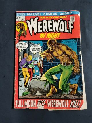 Vintage Marvel Werewolf By Night 1 Bronze Age 1972 Comic Book Mike Ploog