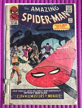 The Spider - Man 22,  Marvel 1965 1st App Princess Python