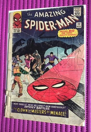The SPIDER - MAN 22,  Marvel 1965 1st App Princess Python 2