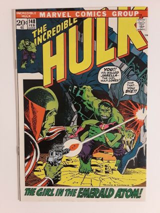 Incredible Hulk 148 (f/vf 7.  0) 1972 Jarella Appearance; Herb Trimpe Cover & Art