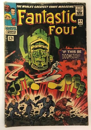 The Fantastic Four 49 Marvel Comics 1966 Jack Kirby Gd 2nd Silver Surfer App.