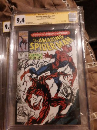 Spider - Man 361 Cgc 9.  4 - First Carnage Signed Sketched Randy Emberlin