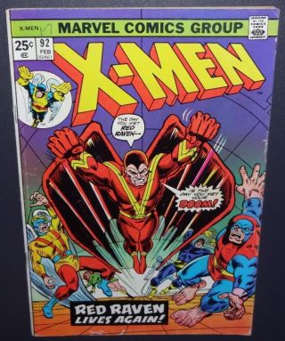 X - Men 92 1974 5.  0 (vg/fine) Red Raven Cover And Appearance Bv$20 35 Off