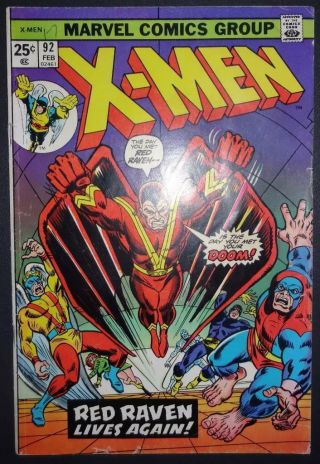 X - Men 92 1974 5.  0 (VG/Fine) Red Raven cover and appearance BV$20 35 Off 2