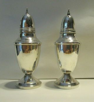 1 Pair Vintage Ra Sterling Silver Weighted Salt & Pepper Shakers 4 " Tall 3.  2 Oz.